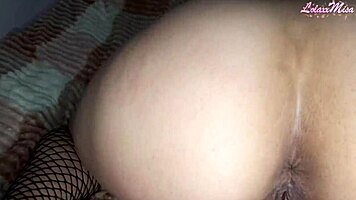 Brunette DEEP SUCKS stranger DICK, FUCKS in poses, CUMS on TITS