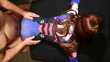 Overwatch Cosplay - Tiny D Va Moans On Super Thick Cock And Gets No Mercy From Somegirth