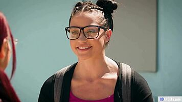 Lesbian Orgy With Nerd Teen