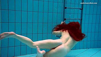 Underwater mermaid vesta horny teen in pool