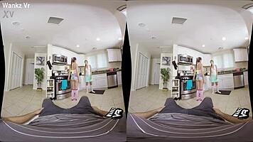 Sorority initiation with Alyce Anderson and Brooke Haze featuring blowjob, wanking, and monster cock in POV.