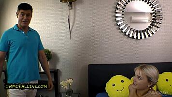 shameless little 18+ slut makes step bro video her tinder date with cunilingus