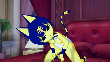 Ankha, wanna ride this thick cock in your bedroom tonight?