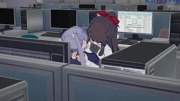 Aoba suzukaze and hifumi takimoto masturbates and intense futanari sex - new game hentai 😍