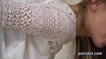 Older instructor teases and plows erotic bookworm's pussy