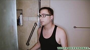 Cute petite 18+ blonde Bree Mitchells drilled by stepbrother in steamy shower
