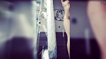 Unleashing Raw Power with a 28cm Dildo in Steamy Shower Play