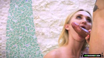 Cute Masseuse Seduces With Blowjob!