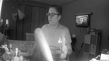 Slutty teen 18+ skips homework to masturbate to porn hidden cam.