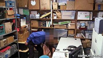 Stripped Jade Amber Performs Blowjob On LP Officer's Big Cock At Work!