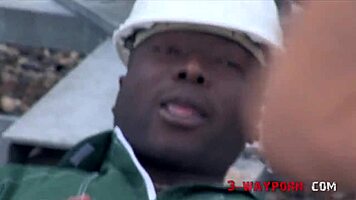 3-way porn - rooftop double dick anal fuck for skinny teen?