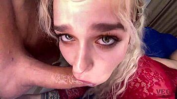 I casually fucked my stepsister on the parents' bed and finished on her face