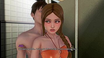In this anime, the redhead teen gets her pussy fucked by monster cock outdoors