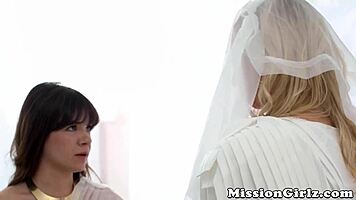 Innocent Mormon Babe Explores Toys with Friend
