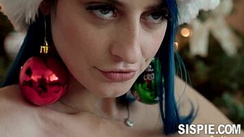 Step sis Jewelz Blu gets fucked for Christmas POV