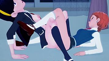Violet Parr Threesome Competition In 3D Anime Blowjob Game