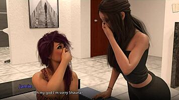 Jamie and Shauna share passionate kiss in animated scene