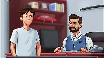 What happens in summertime saga 74 with brunette hentai?