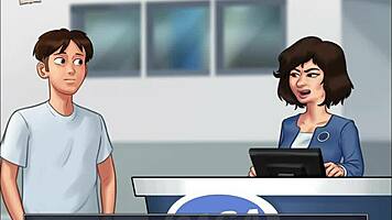 What happens in summertime saga 74 with brunette hentai?