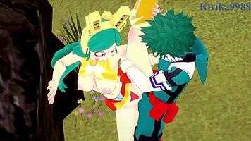 Shino and tomoko seduce izuku intensely