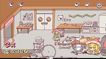 huge futanari cock stretches the chef's ass in this hentai game episode, with blowjob and big tits action.