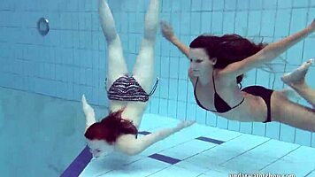 katrin and lucy, those underwater babes, bathing and shaving in the shower!