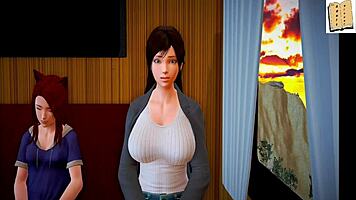 Teen girl in 3D hentai family fuck