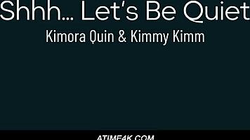 Let's be quiet while the teen licks her feet.