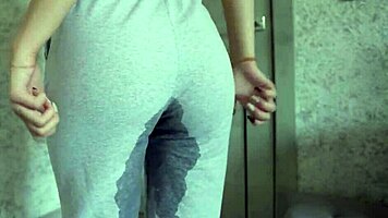 petite teen holds pee until desperation in homemade video