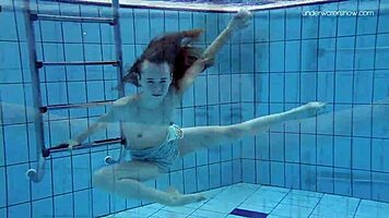 Striped Swimsuit on Small 18+ Tits Teen Anna Netrebko Feels So Sexy Underwater