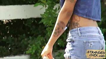 Ebony teen diamond monroe picked up for cash