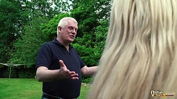 2 petite 18+ teens fuck grandpa with deepthroat. they suck cock and get licked.