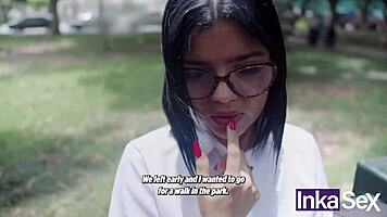 Shy 18-year-old skips class, caught by huge dick stranger!
