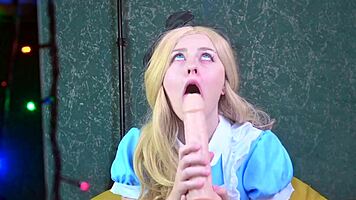 Petite Alice Fucks Her Pussy with Rabbit’s Carrot in SpookyBoogie Cosplay Wonderland. Wild Anal Ride!