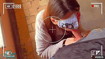 stepbro and sis cum in panties outdoors.