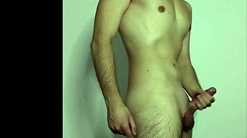 On webcam, a young amateur massages her cock to masturbation climax.