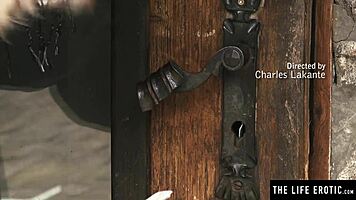 a daring blonde girl sneaks into a stranger's house and fingers her clit in lingerie