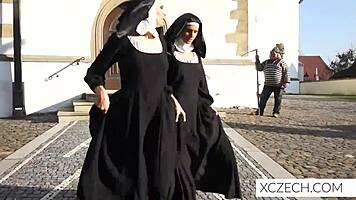 beautiful nuns secretly licking and sucking in forbidden czech teen lesbian action