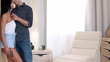 intense passion builds as teen kris the foxx rides and kisses in hardcore doggystyle cumshot