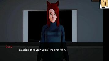 Redhead Teen Joins New Family In Homemade Game