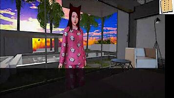 Redhead Teen Joins New Family In Homemade Game