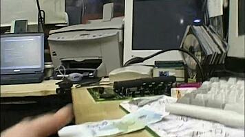 lonely blonde teen masturbates at office, small tits exposed