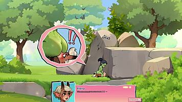 horny young female orc face-sits lucky boy in nature game review! 😏