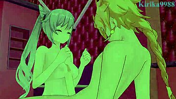 Lumine And Keqing With Aether In Genshin Impact Hentai