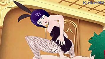mitsuki bakugo and kyoka jiro and izuku midoriya bunny girl intense sex - my hero academia hentai 😍