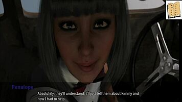 Penelope gets wild in anime game. Teen takes anal creampie doggystyle with intense action.