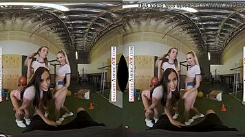 Aiden Ashley, Jazmin Luv, And Lily Larimar Surprise Personal Trainer With Blowjobs