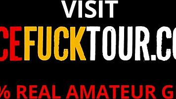 the cute colombian got pinned and throated by the tourist