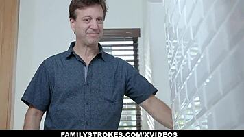 familystrokes - caramel ebony teen xianna hil gets throatfucked by stepbro in missionary and cowgirl