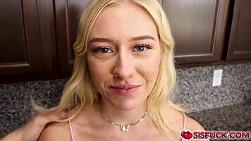 joshua lewis fingers skyler storm's tight shaved pussy